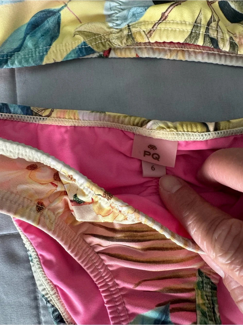 PQ Swim Tropical Floral Kids Bikini in Pink, Yellow, Green, Blue
